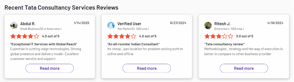 TCS reviews