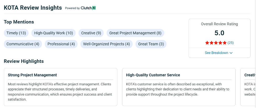KOTA – Award-Winning Creative Web Design and Development Company for Premium Brands