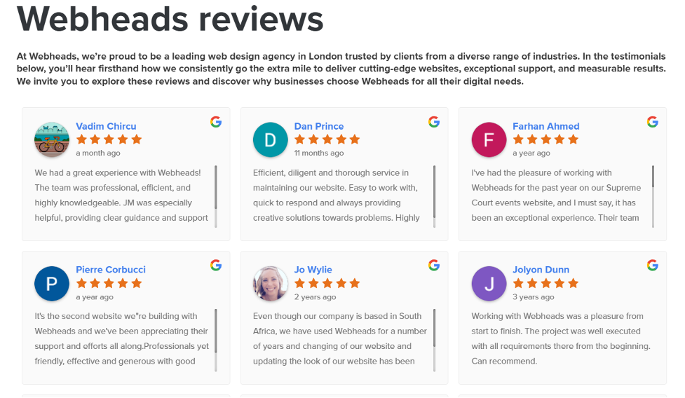 Web Heads review