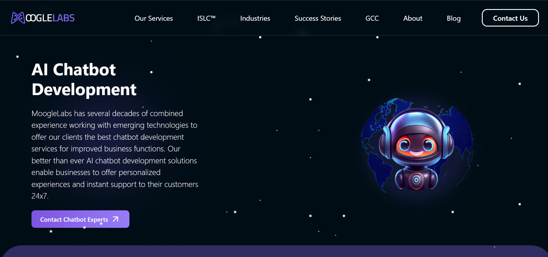 MoogleLabs: One of the Widest Chatbot Service Menus on This List
