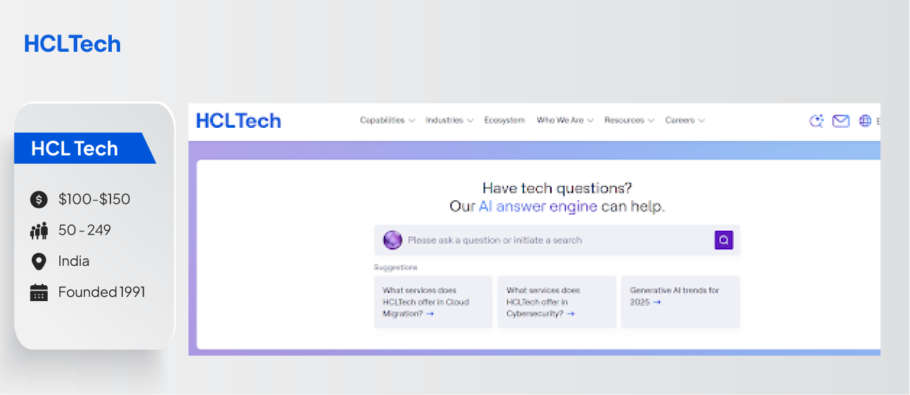 hcl tech leading competitor for accenture