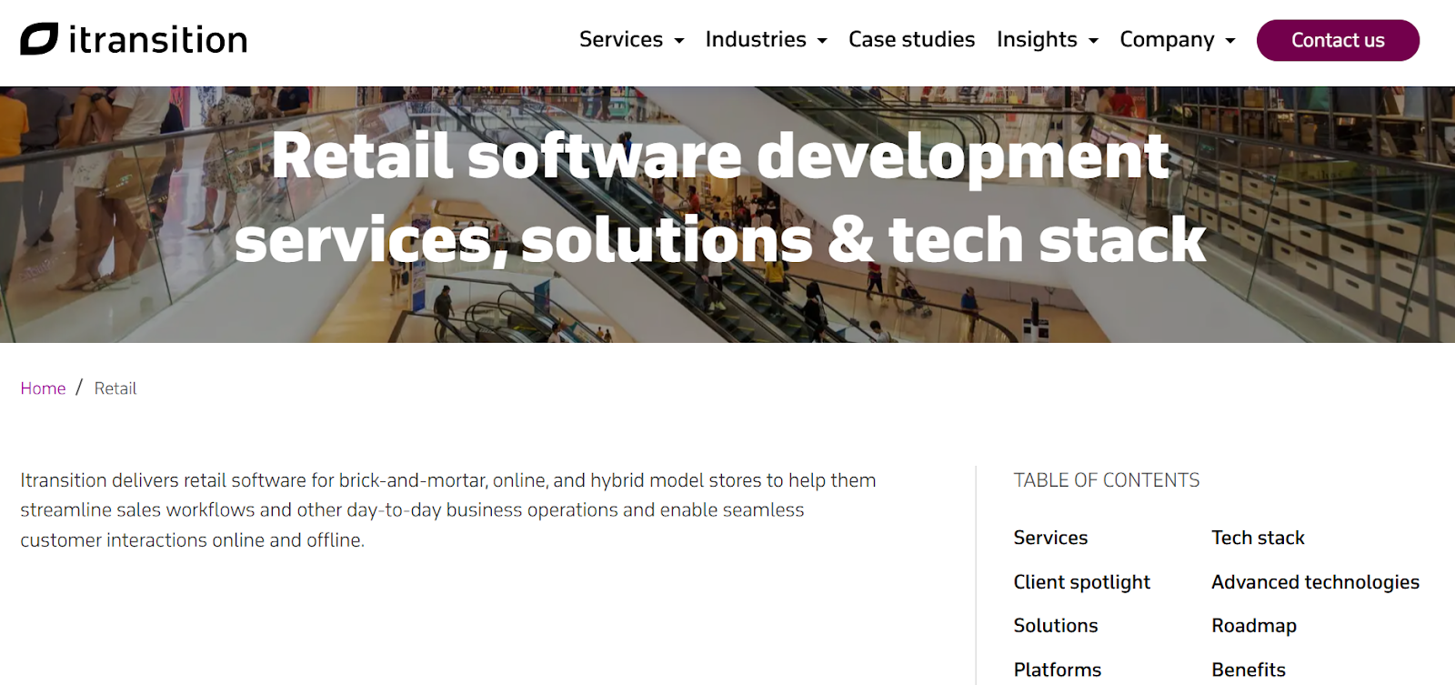 Global leader in retail software development – Itransition