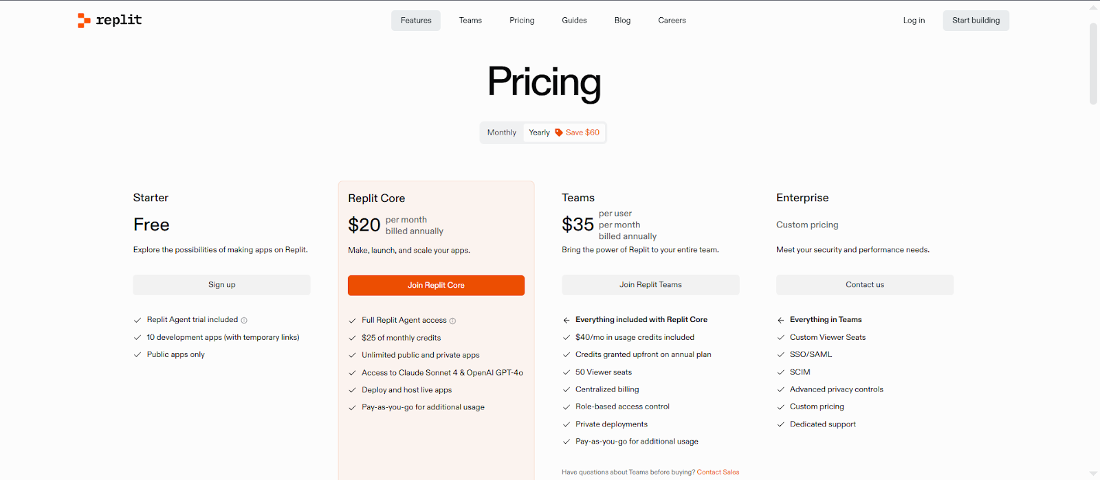 Replit pricing