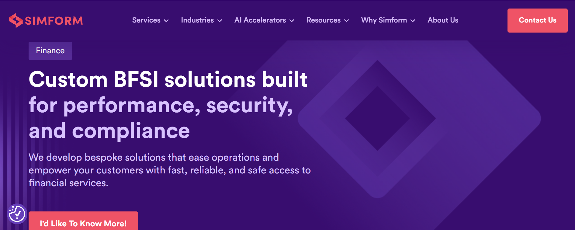 Simform — the cloud-native fintech software development engineer