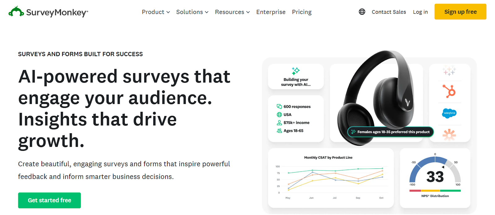 top 5 SaaS feedback tools - surveymonkey