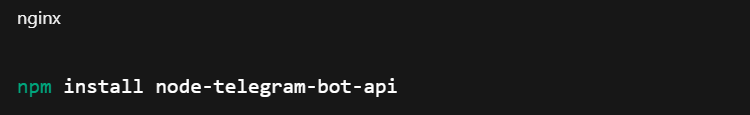 Installing node-telegram-bot-api using npm for Telegram bot development